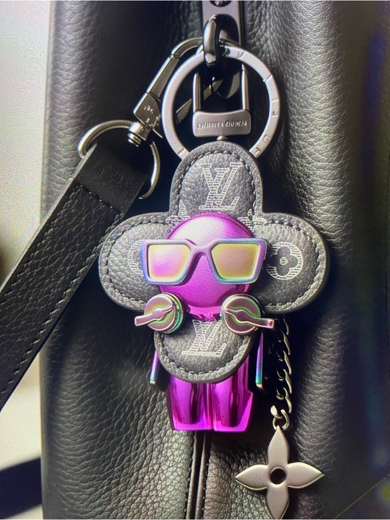 The Unbranded Brand Accessories - Unbranded fashion  Pink Iridescent Monogram Charm Keychain